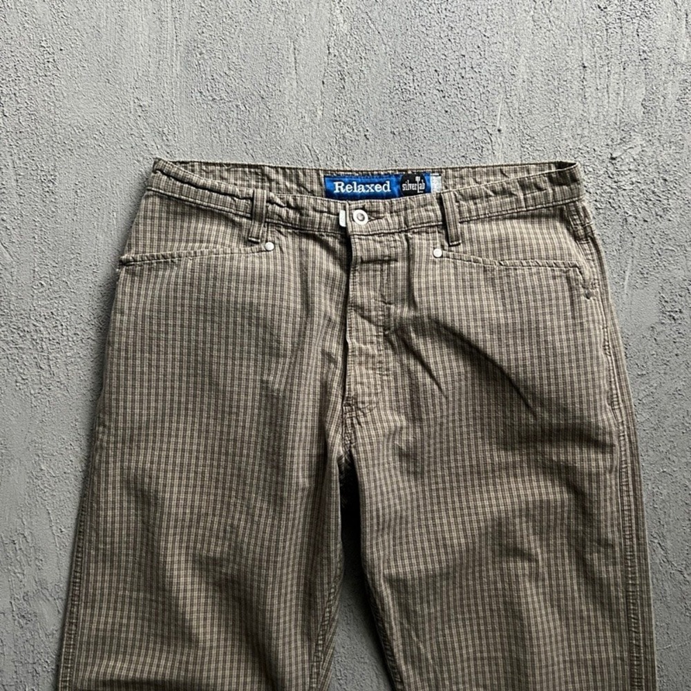 Vintage Levi's SilverTab Plaid Pants 34x32 Brown 1990s Baggy